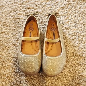 Girls Gold Ballet Flats Size 11